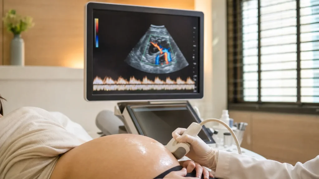 Ultrassom obstétrico com Doppler da artéria cerebral média fetal sem identificação de paciente