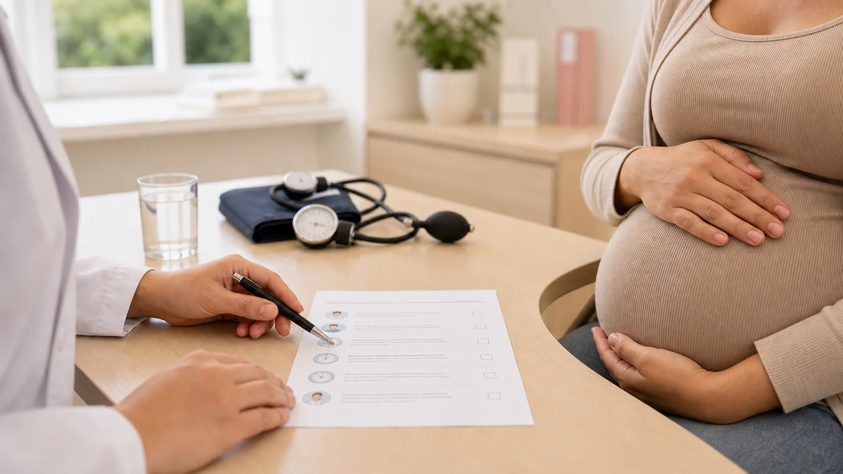 Avaliação pré-natal de barriga dura na gravidez sem identificação de paciente