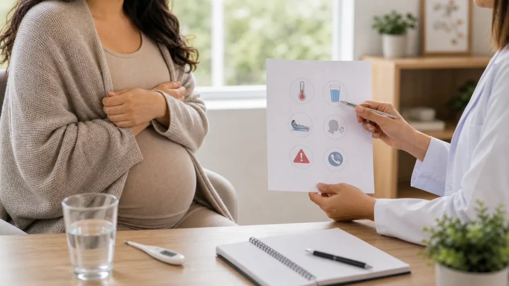 Orientação pré-natal sobre calafrios na gravidez sem identificação de paciente