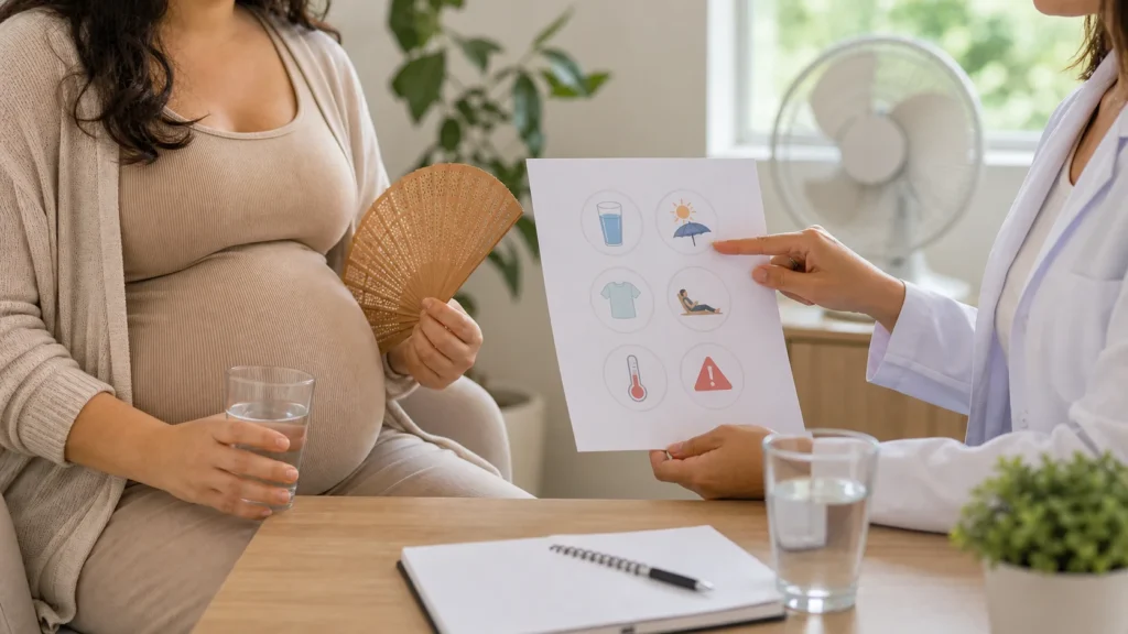 Orientação pré-natal sobre calor na gravidez sem identificação de paciente