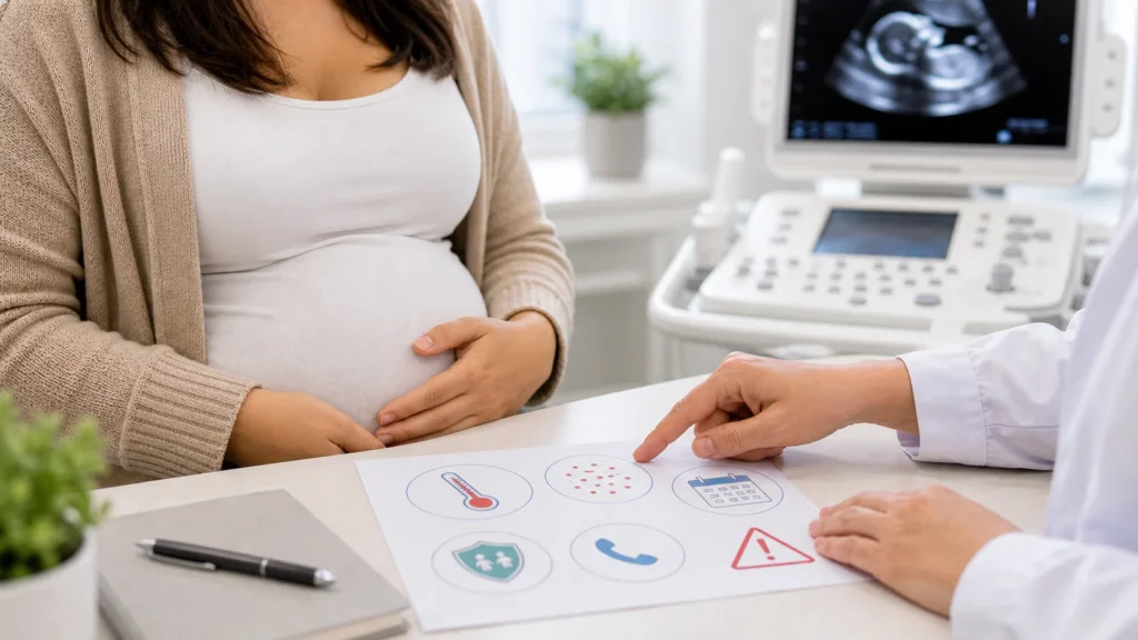Orientação pré-natal sobre catapora na gravidez em consulta sem identificação de paciente