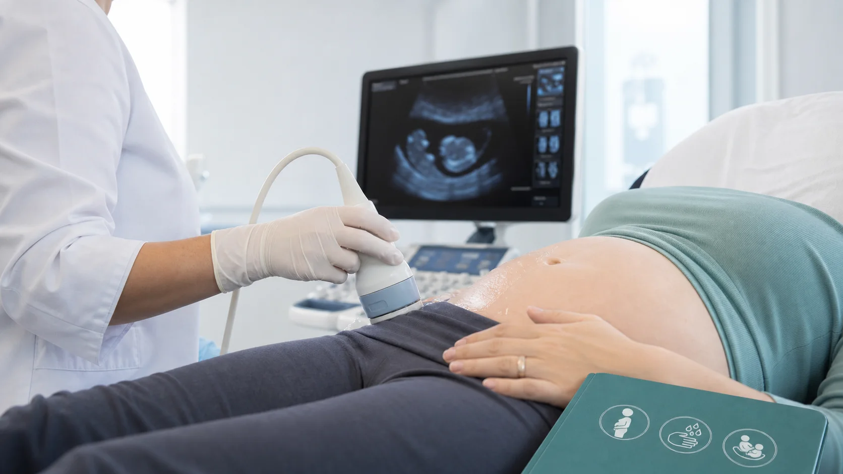 Ultrassom de acompanhamento fetal em contexto de citomegalovirus na gravidez sem identificação de paciente