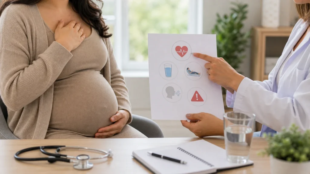 Orientação pré-natal sobre coração acelerado na gravidez sem identificação de paciente