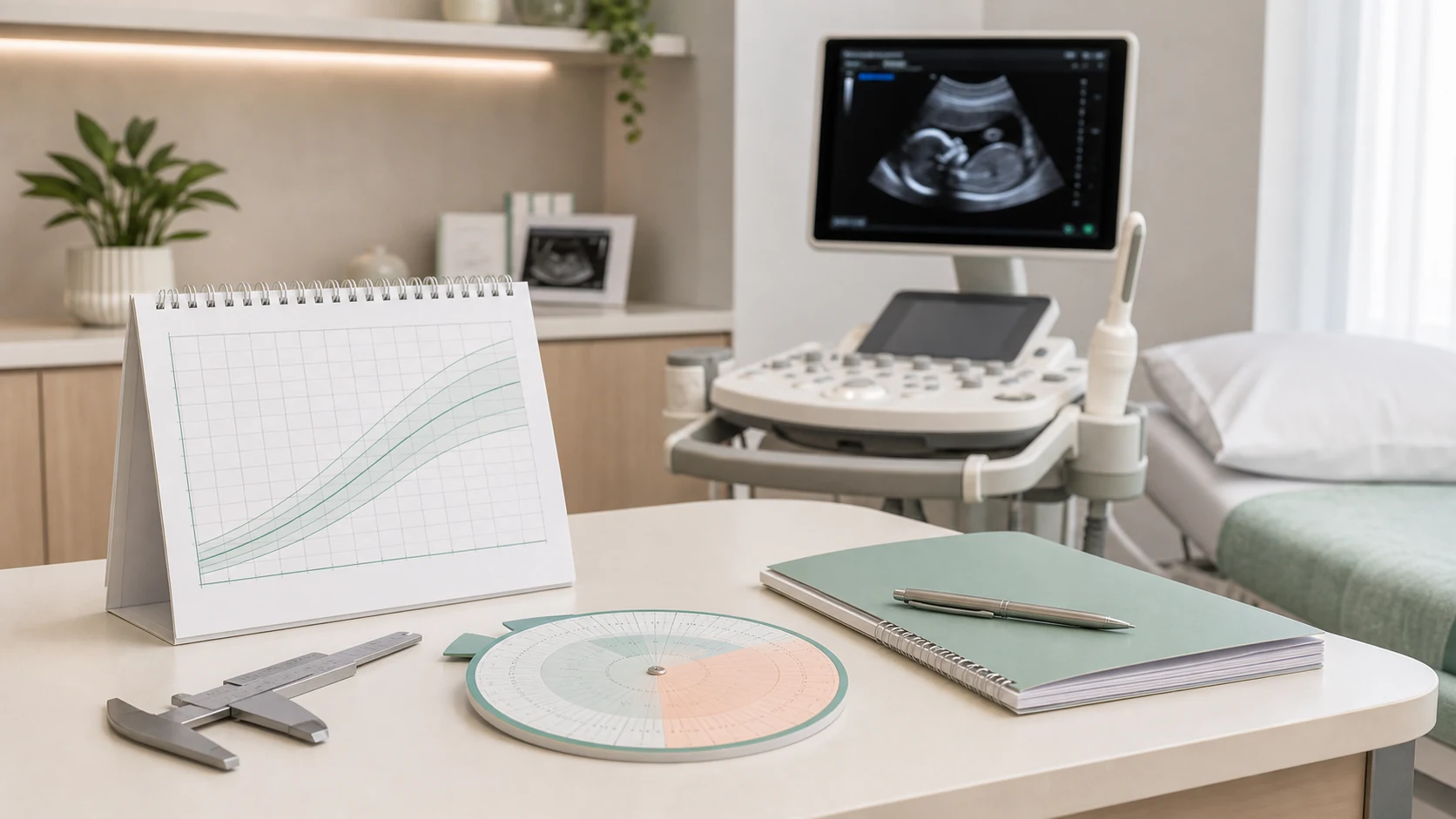 Crescimento fetal: como o acompanhamento pode ser feito no pré-natal: imagem educativa realista sem identificação de paciente