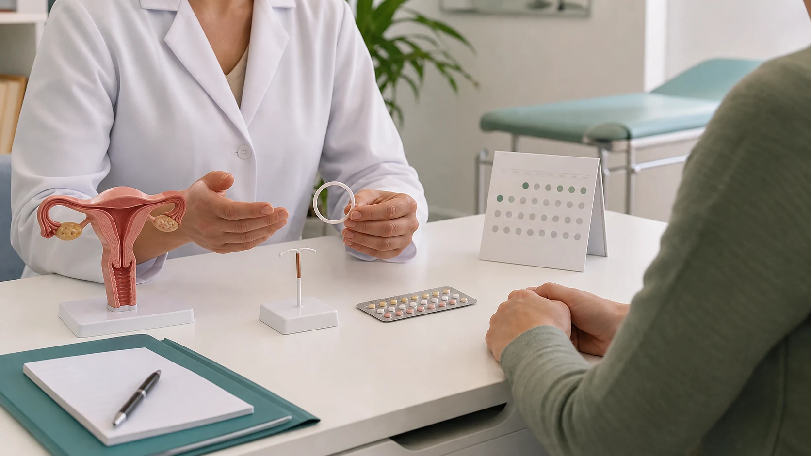 Existe método contraceptivo totalmente eficaz? Entenda limites, falhas e escolha segura: imagem educativa realista sem identificação de paciente