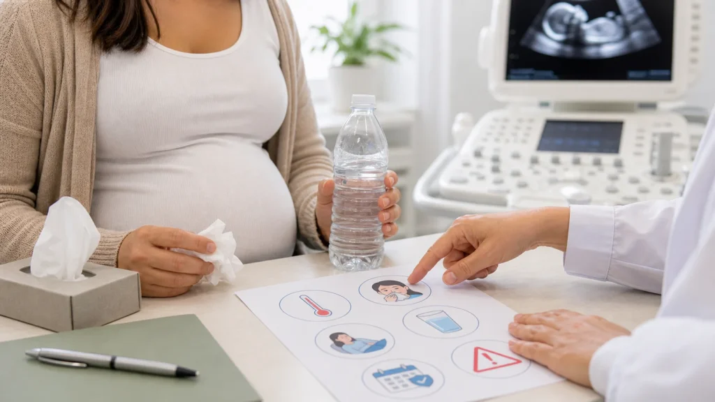 Orientação pré-natal sobre gripe na gravidez em consulta sem identificação de paciente