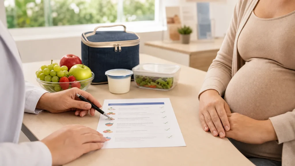 Orientação sobre segurança alimentar na gravidez sem identificação de paciente