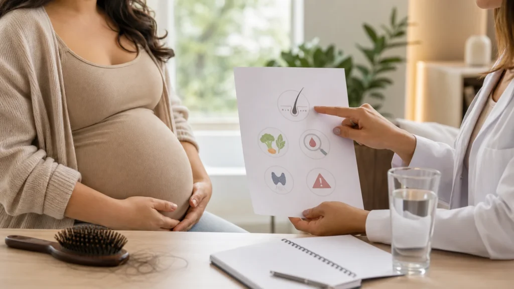 Orientação pré-natal sobre queda de cabelo na gravidez sem identificação de paciente