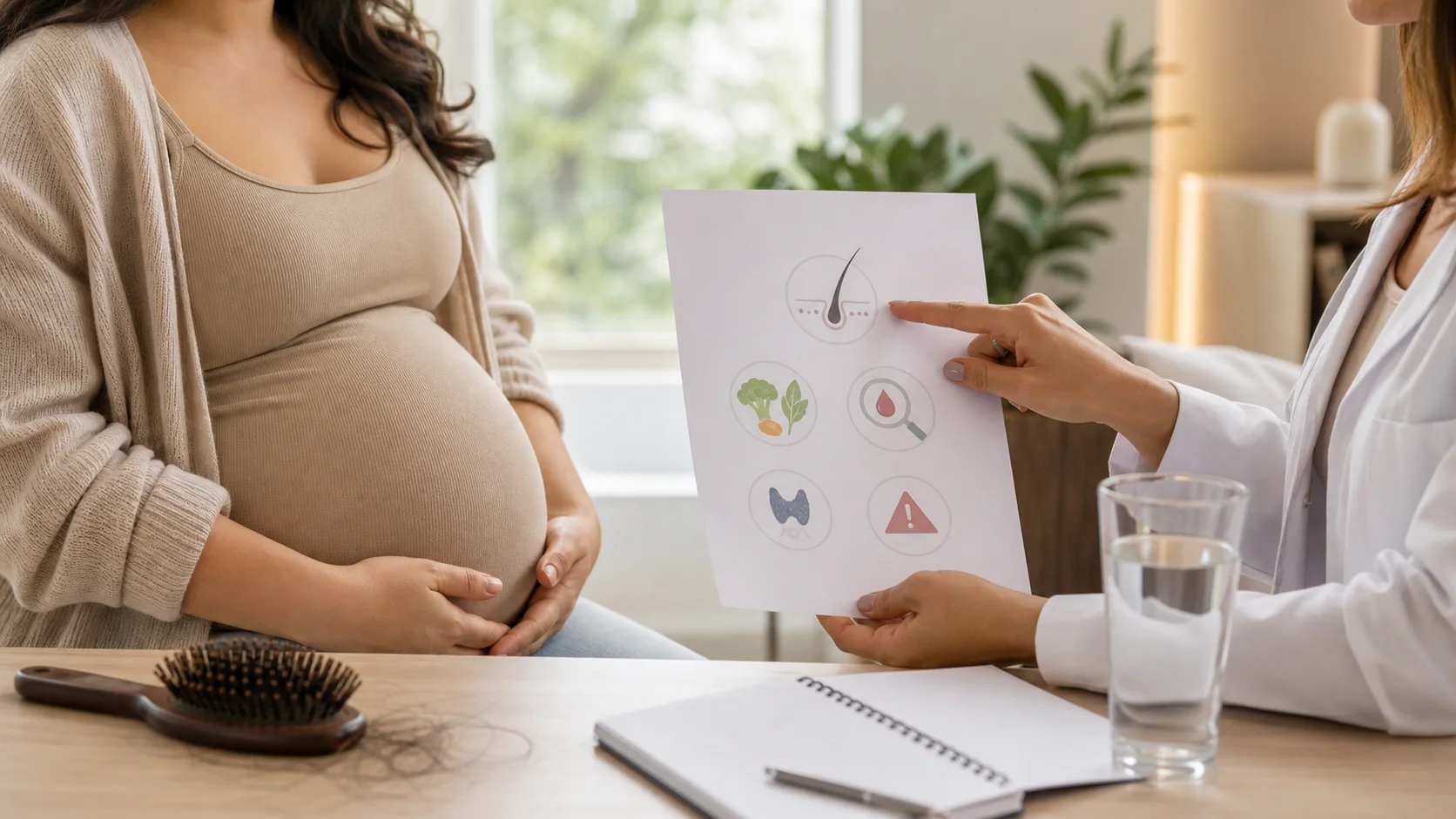 Orientação pré-natal sobre queda de cabelo na gravidez sem identificação de paciente