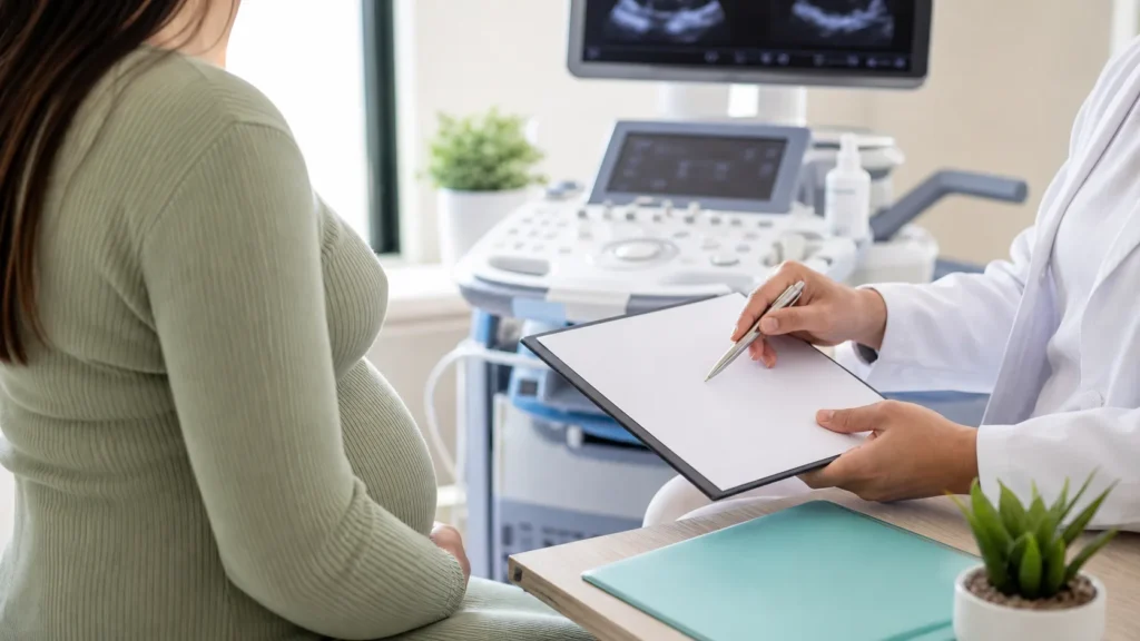 Translucência nucal em consulta de ultrassom do primeiro trimestre sem identificação de paciente
