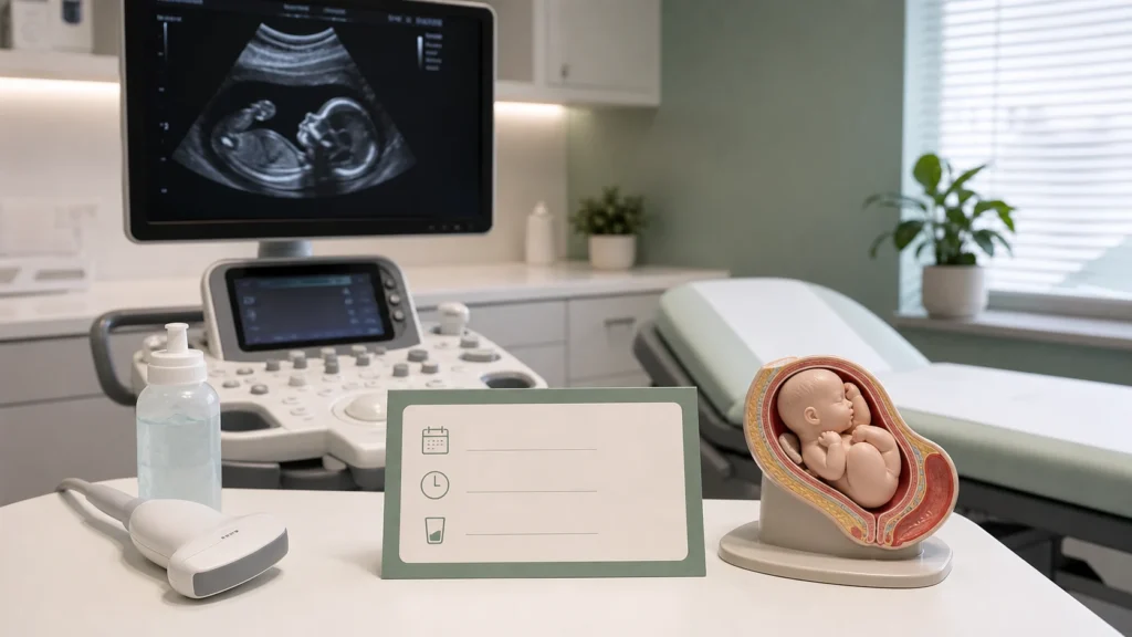 Ultrassom morfológico em Goiânia: quando fazer: imagem educativa realista sem identificação de paciente