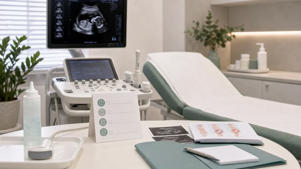 Ultrassom obstétrico em Goiânia: tipos, preparo e quando fazer: imagem educativa realista sem identificação de paciente